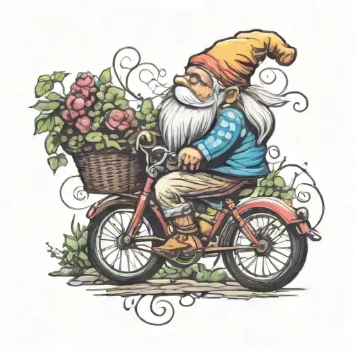 A Garden Gnome Riden A Bicycle