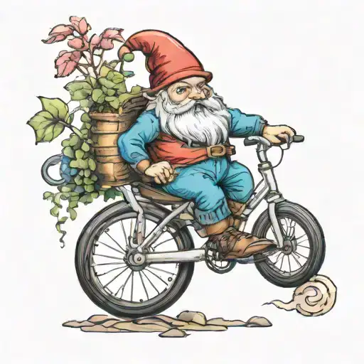 A Garden Gnome Riden Unicycle