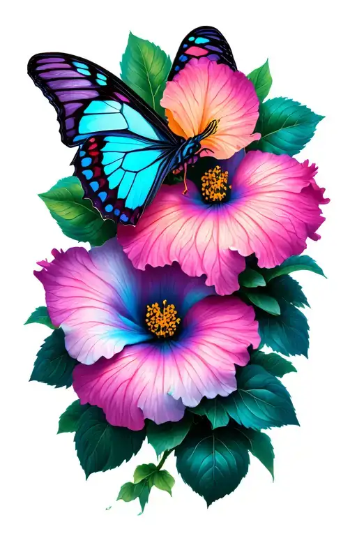 Begonia With Butterfly Coming