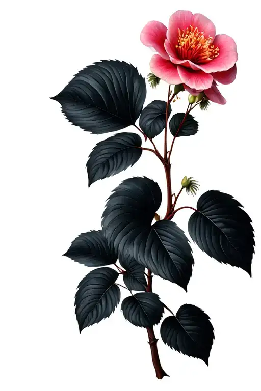 Tuberous Begonia Flower Large Black Leaves