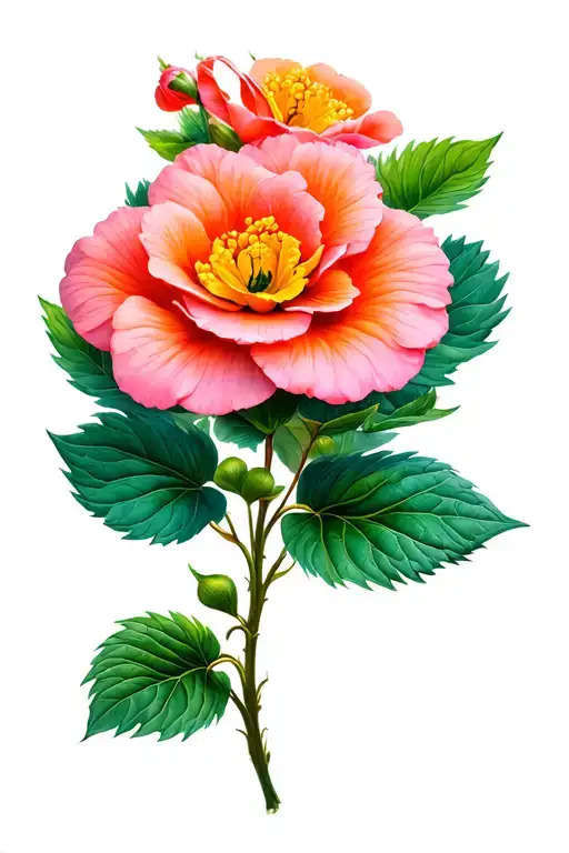 Tuberous Begonia Flower Blooming