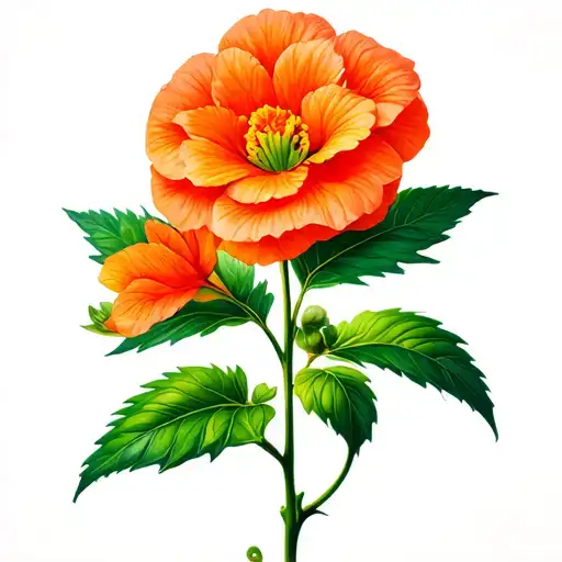 Orange Begonia Long Stem