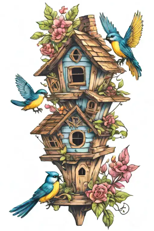 Birdhouse And Fairies