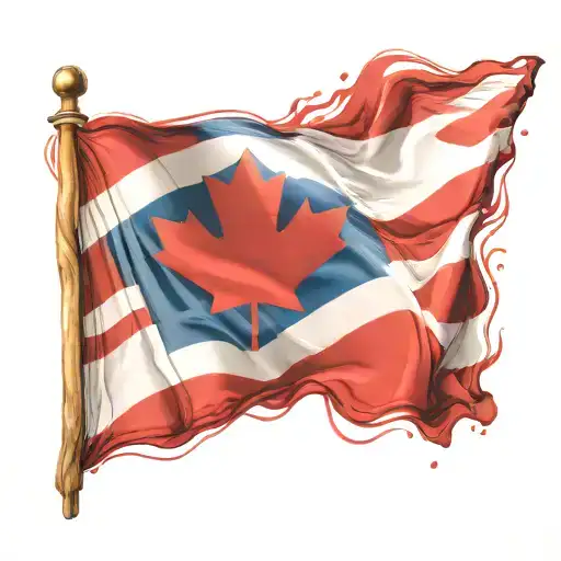 Canadian Flag And Saltire Crossed Together Representing