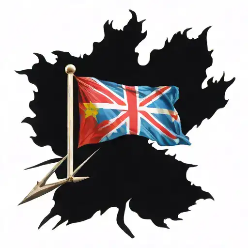 Canadian Flag And Scottish Saltire Crossed Together Representing