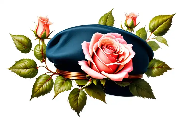 Beret With Rose And Gyposphilia