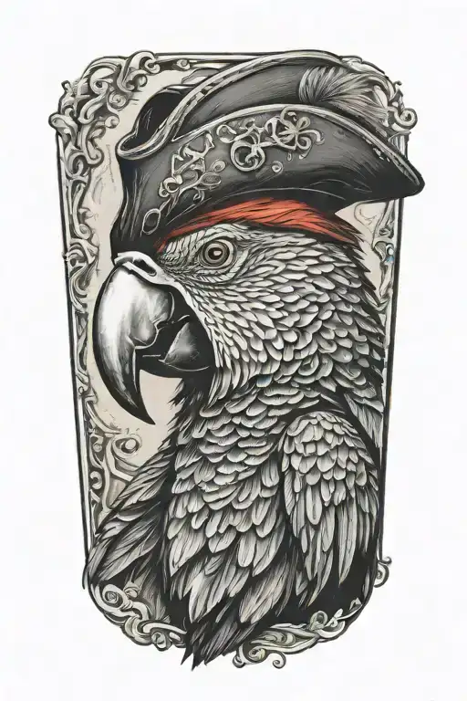 Parrot With Pirate Hat