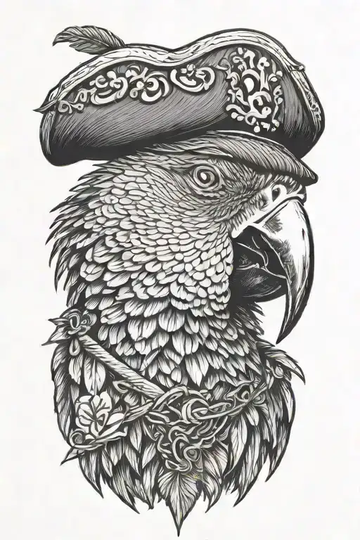 Parrot With Pirate Hat