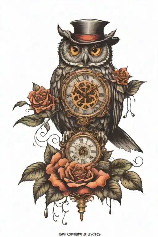 Owl Clock Rose