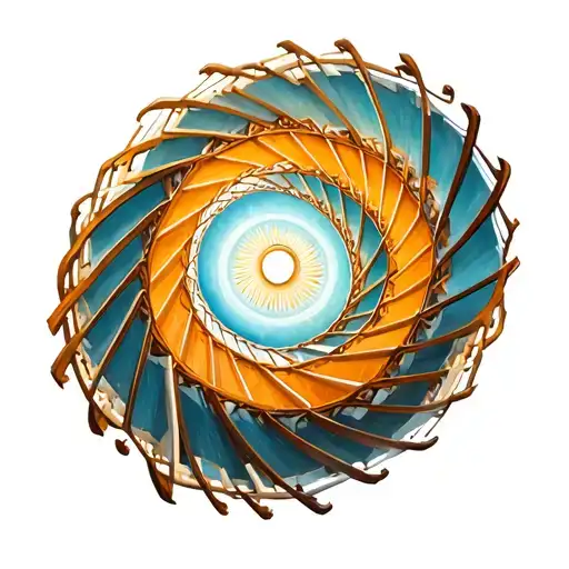 Spiritual Spiral Staircase Circling Going Up Arm Sleeve
