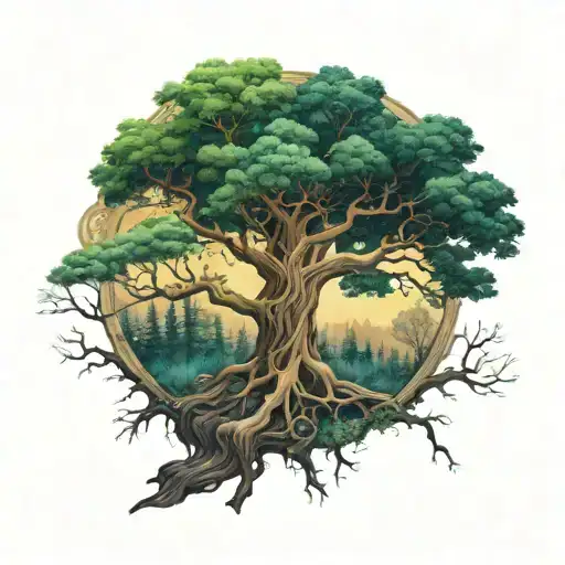 Tree Of Life In A Forest Scene