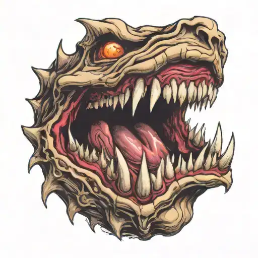 Sketch Of A Monster's Mouth With Sharp Teeth