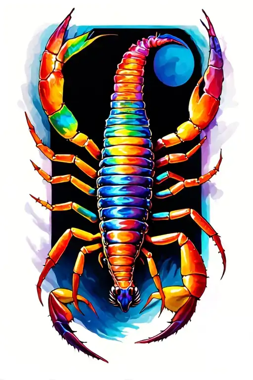 Rainbow Scorpion With Semicolon Tail
