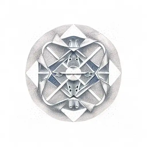 A Minimalist Representation Of The Gemini Symbol With Dotwork Shading