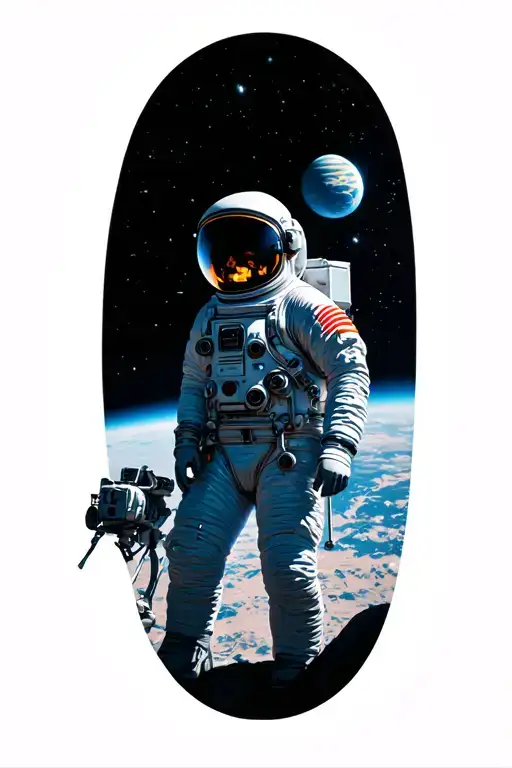 Astronaut Outside Space Station