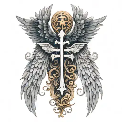 Wings Spread With Cross