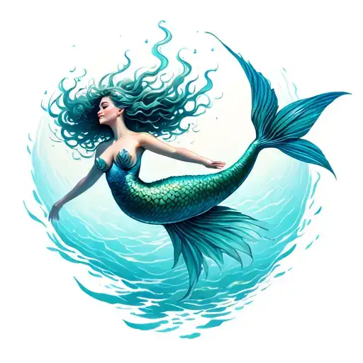 Mermaid Swimming Gracefully