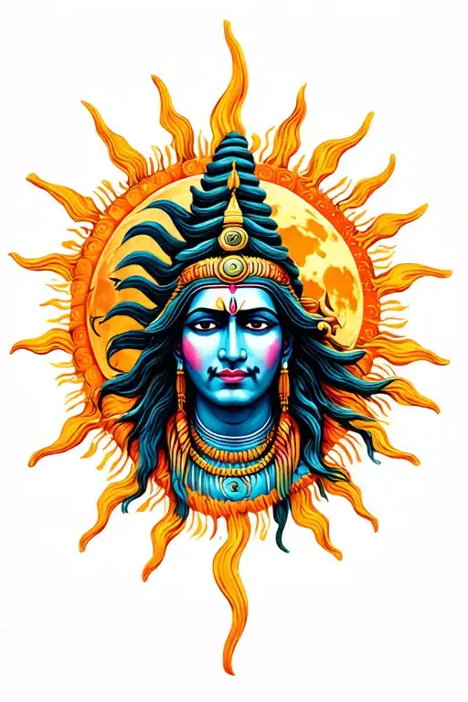 Shiva Rasta Moon And Sun