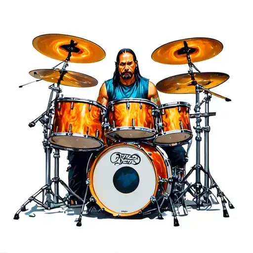 Heavy Metal Drummer Tatoo Design For Sleeve