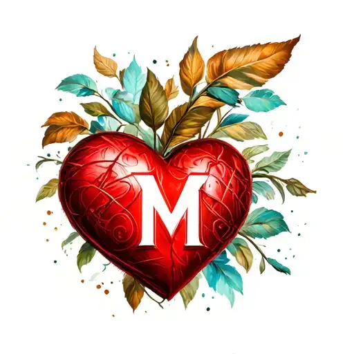 Heart With A Letter M Inside