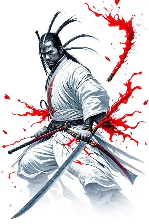 Samurai From The Sword Evaporates Blood