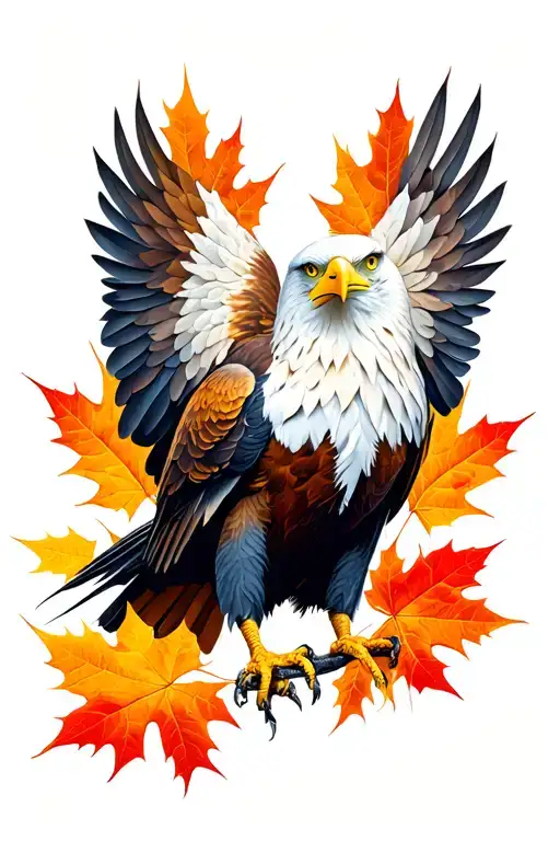 Poland Eagle Bright Fall Leaves