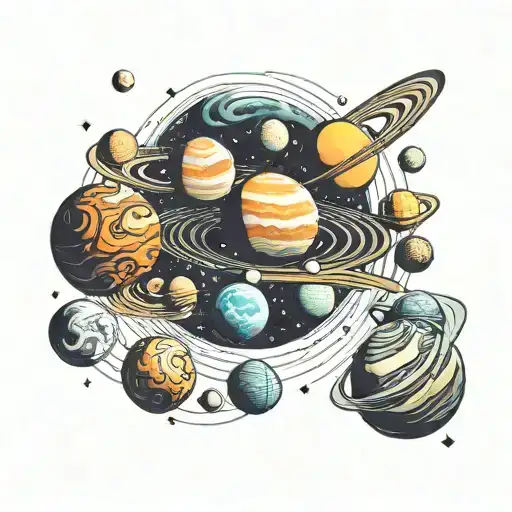 Solar System With Planets