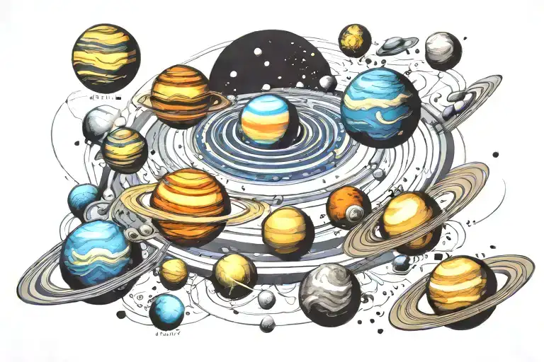 Solar System With Planets