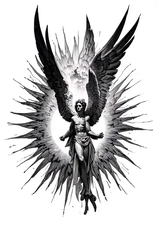 Icarus Falling From A Sun Symbol