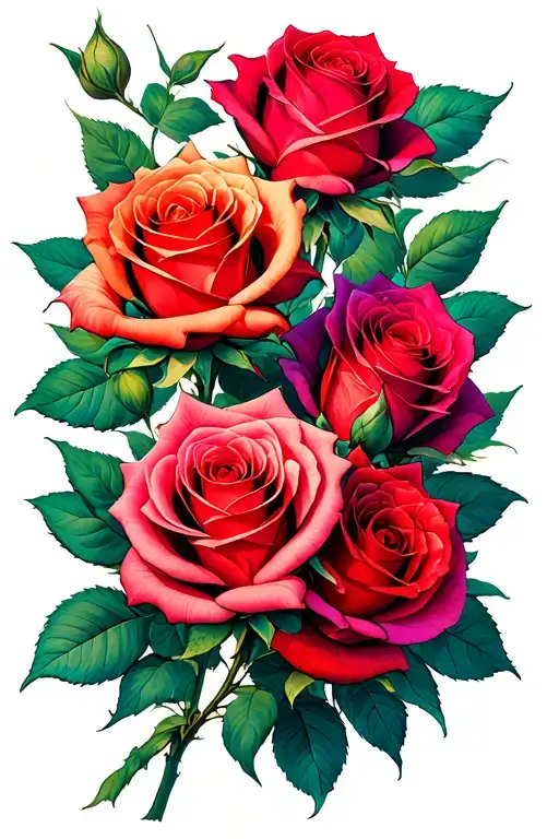 5 Roses Intertwined