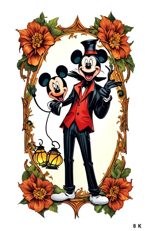 Laughing Jack With Mickey Mouse Holding A Lantern