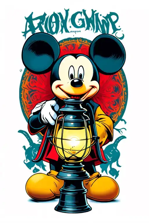 Ghost Face The Killer With Mickey Mouse Holding A Lantern