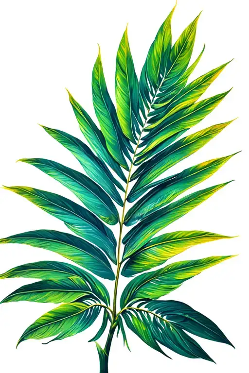 Tiger Fan Palm Leaf