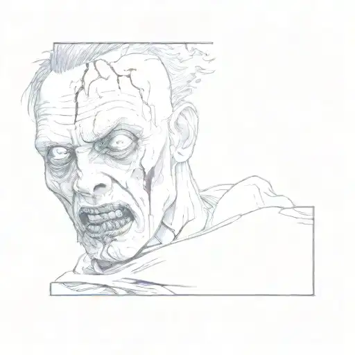 A Zombie With Blood On His Face