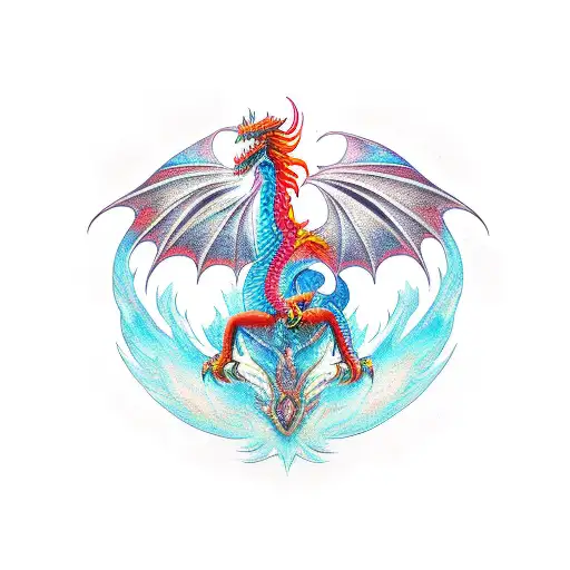 Dragon With Phoenix