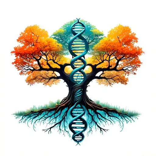 Dna Symbol Comming From A Tree