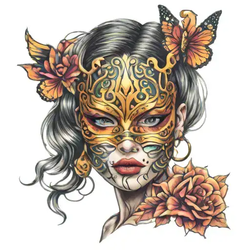 Girl With Hanyou Mask