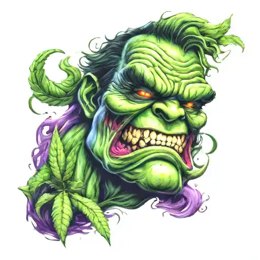 Cannabis Bud Hulk Mixed With Joker