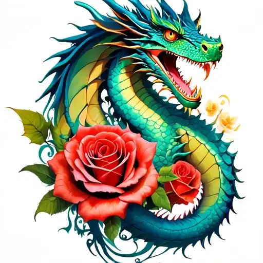 Dragons And Red Roses