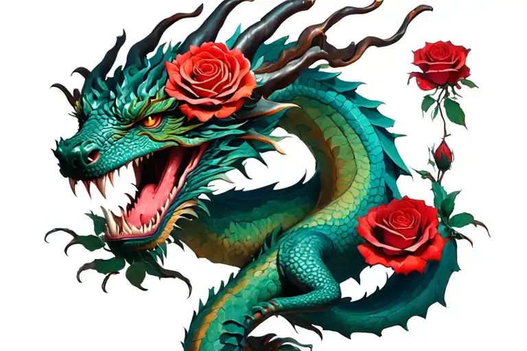 Dragons And Red Roses