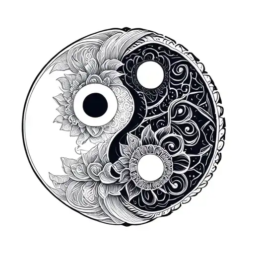 Intricate Mandala Yin Yang Strength And Wisdom