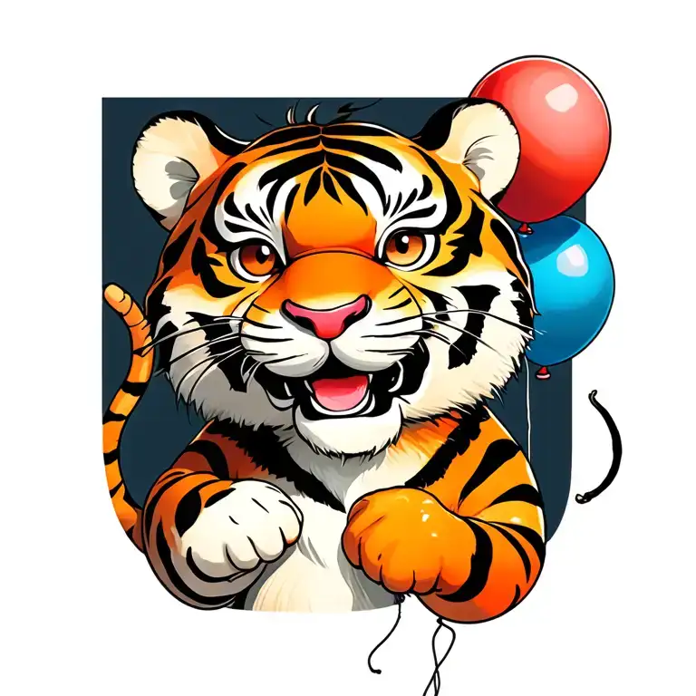 Tigger Holding A Ballon