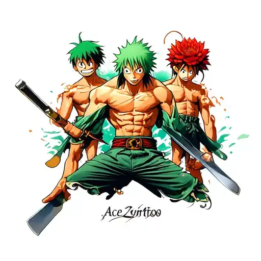 One Piece Zoro Luffy Ace