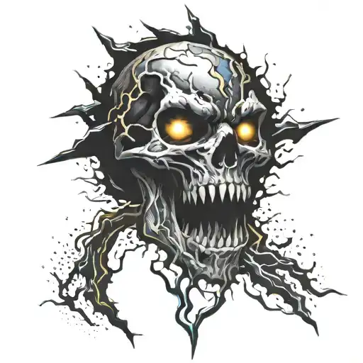 Black Lighting Bolts Striking