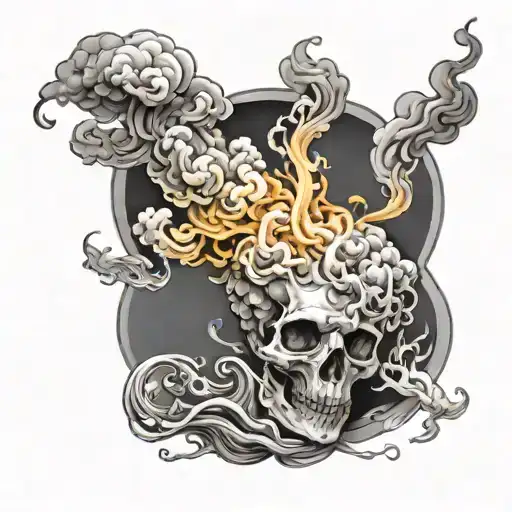 Long Smoke Sketch Black And White