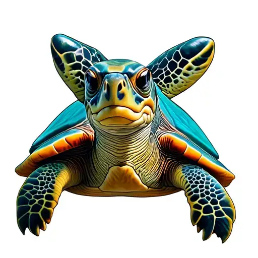 Sea Turtle Wearing A Grill