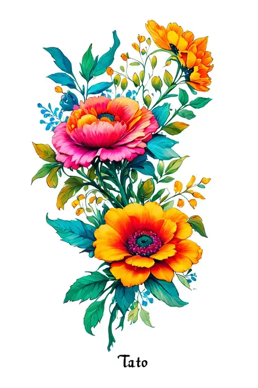 Ttato Name To Flowers Intertwined