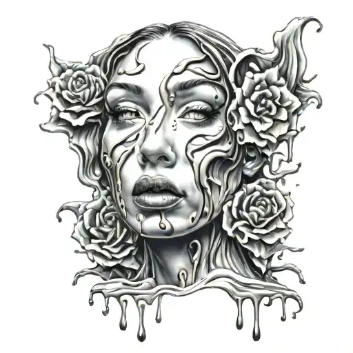 Melting Face With Multiples Features Melting Off