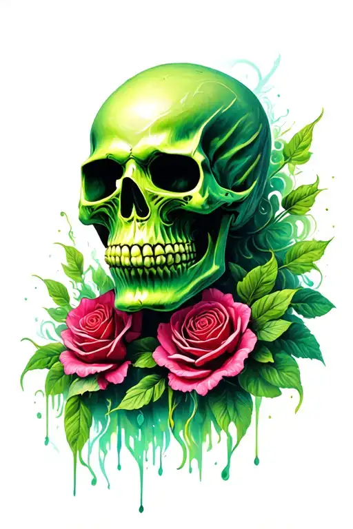 Green Reaper Candy Skull