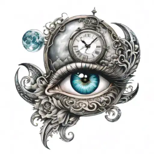 Clock Moon Eye
